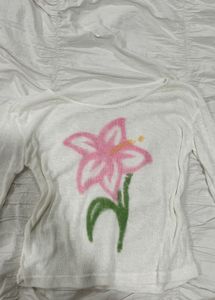 floral printed off white top