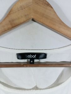 White Casual Embroidered Top (Women)