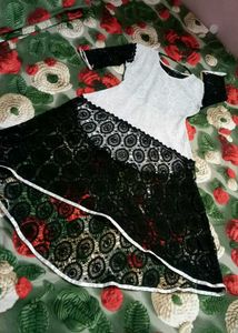 Stylish Black & light cream Lace Kurta