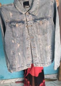 Light Wash Distressed Denim Jacket