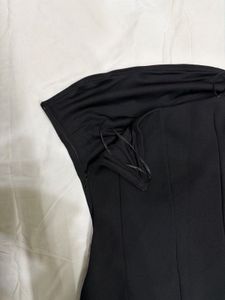 H&amp;M Black Strapless Midi Dress