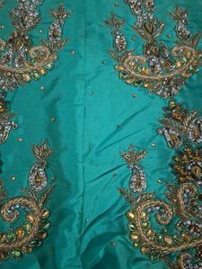 Elegant Teal Embroidered Ethnic Gown