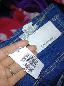 Dark Blue Straight Leg Jeans