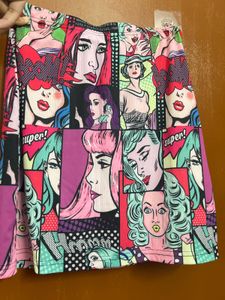 Berrylush multicoloured graphic simply mini skirt