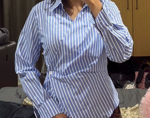 Savana Striped Asymmetric Waist Blouse