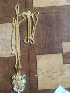 Gold Tone Pendant with Stones pack of 3
