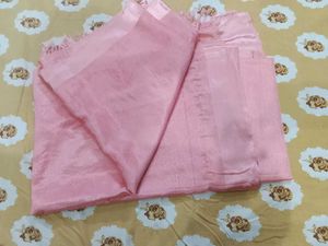 Elegant Pink Dupatta with Delicate Fringe