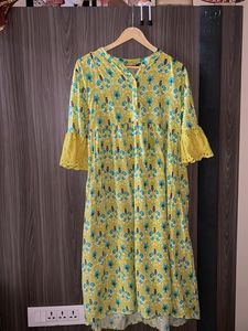 Vibrant Yellow Kurta with Bell Sleeves