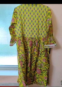 Beautiful Yellow Floral Print Kurta