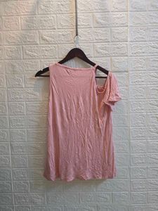 Cute Pink Cold Shoulder Top