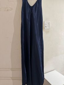 Navy Blue Maxi Satin Gown