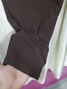 Brown Capris with Decorative Buttons