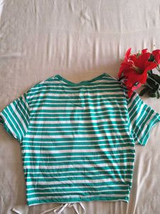 Green striped top