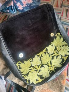 Kashmir Embroidered Black Backpack