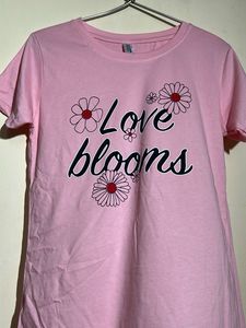 New Pink 'Love Blooms' Tee