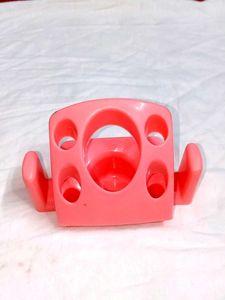 Pink Plastic Desk Organizer/Pen Holder