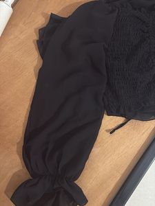 Chic Black Smocked Top