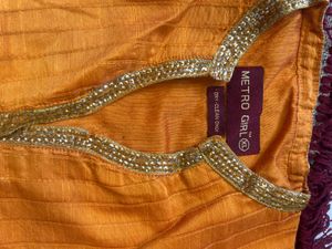 Orange Kurta Set with Dupatta
