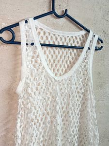 Summer Fashion Mesh Tank Top Vest White