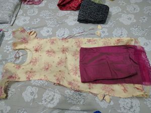 Cream Floral Kurta Set