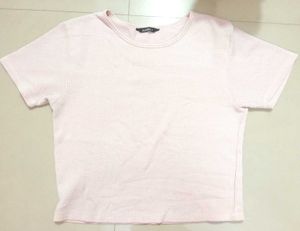 Pink Ribbed T-Shirt