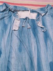 korea Blue Tie-Dye night dress