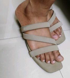 Women's Beige Wedge Sandals with flats
