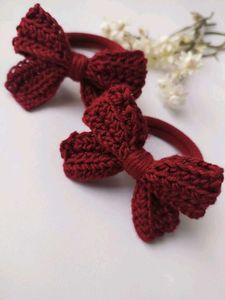 Crochet Bow Hair Tie 1 for 99 rupees