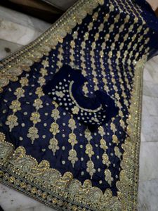 bridal collection Navy Blue Saree with Blouse