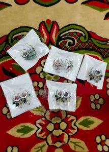 Gemstone Earrings Set