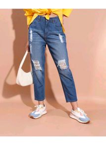 Stylish Ripped Blue Denim Jeans
