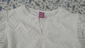 White Lace Puff Sleeve top