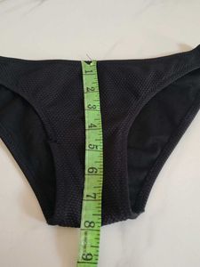 Black Textured Bikini Bottom
