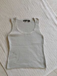 White Sleeveless Tank Top