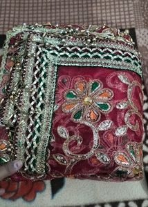 Bridal Dupatta With Latkan Work