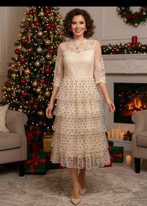 Retro Polka Dot Maxi Christmas Dress