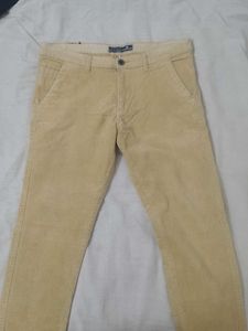 Men's Beige Corduroy Pants