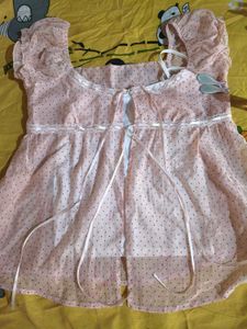Pink Polka dot top