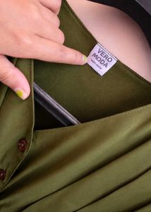 Olive Green Puff Sleeve Top