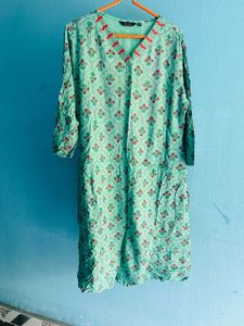 Beautiful Sea Green Printed Kurta