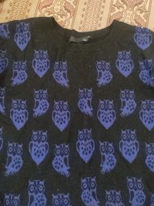 Cute Owl Print Sweater