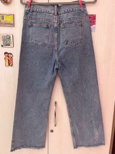 Trendy Cropped Wide Leg Jeans