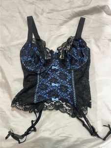 Lace Corset Bralette with Garters top