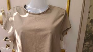 Solid Beige Cropped Tee