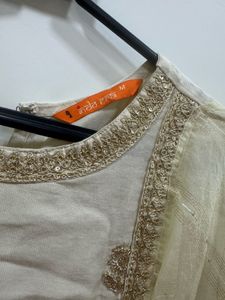 Myntra Festive Cream Kurta