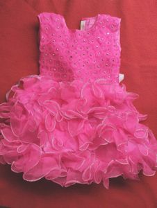 Sparkly Pink Ruffle Dress