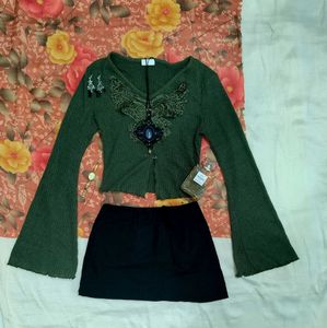 Fairy grunge Y2K bell sleeve top