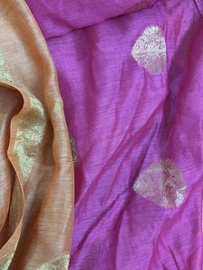 Elegant Silk duptta with Gold Border