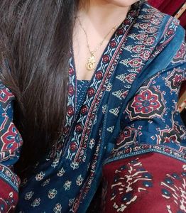 Elegant Teal Printed Kurta Set with Dupatta