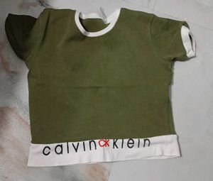 💚 Olive Green Crop Top | Casual Ribb
